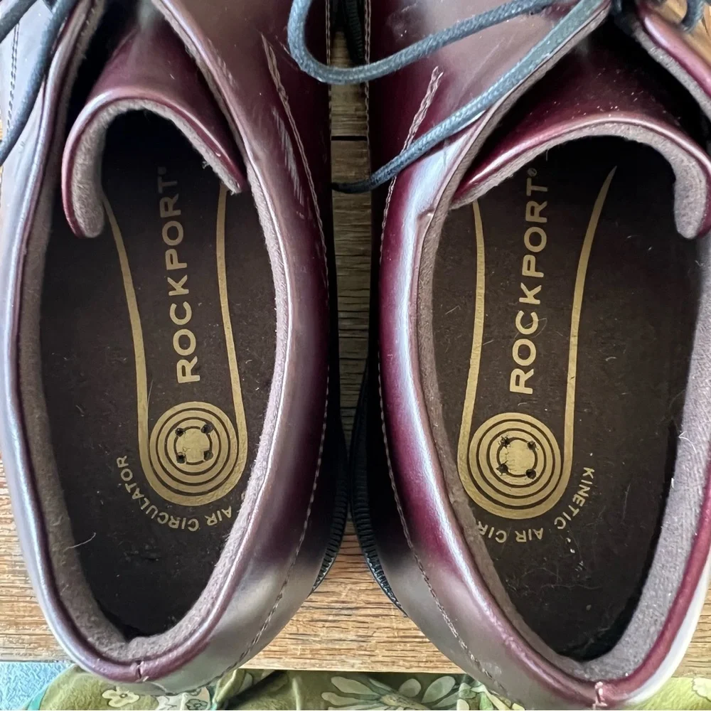 NEW Rockport Leather Ellingwood Oxford Waterproof Burgundy Men’s Sz 8.5M